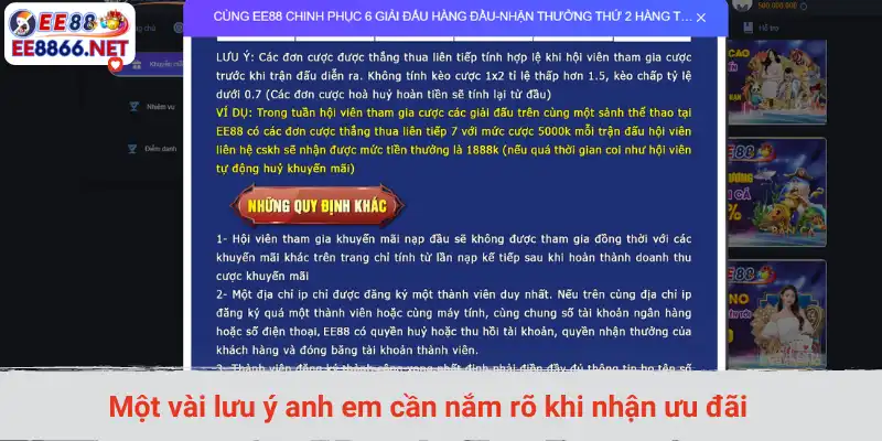 Một vài lưu ý anh em cần nắm rõ khi nhận ưu đãi